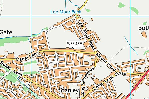 WF3 4EE map - OS VectorMap District (Ordnance Survey)