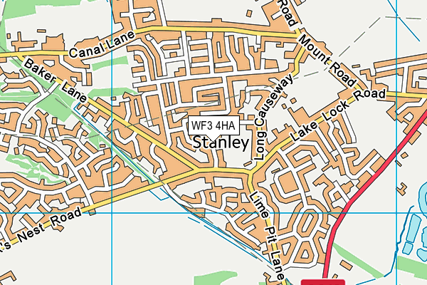 WF3 4HA map - OS VectorMap District (Ordnance Survey)