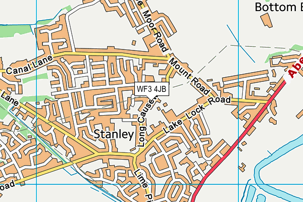 WF3 4JB map - OS VectorMap District (Ordnance Survey)