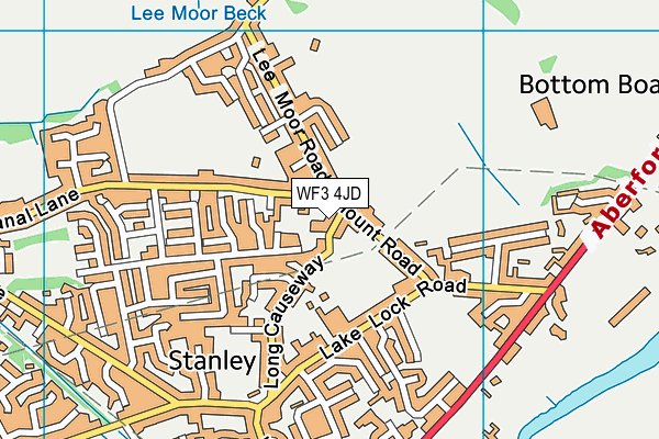 WF3 4JD map - OS VectorMap District (Ordnance Survey)