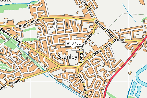 WF3 4JE map - OS VectorMap District (Ordnance Survey)