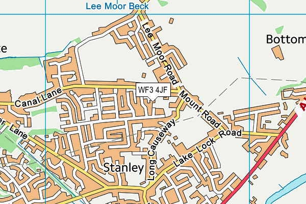 WF3 4JF map - OS VectorMap District (Ordnance Survey)