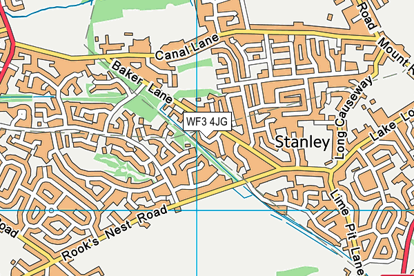 WF3 4JG map - OS VectorMap District (Ordnance Survey)