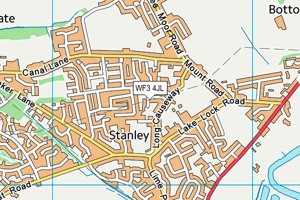WF3 4JL map - OS VectorMap District (Ordnance Survey)