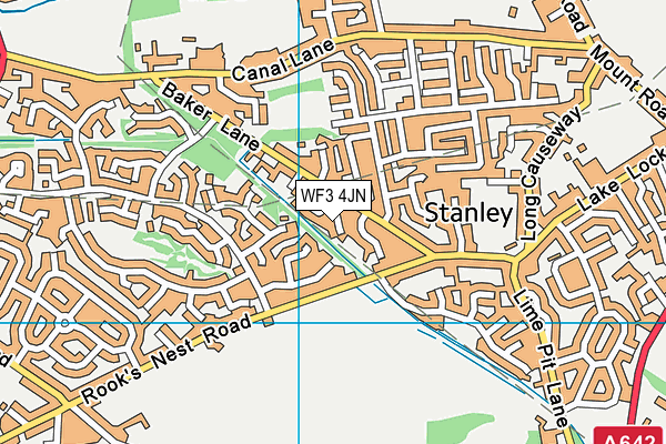 WF3 4JN map - OS VectorMap District (Ordnance Survey)