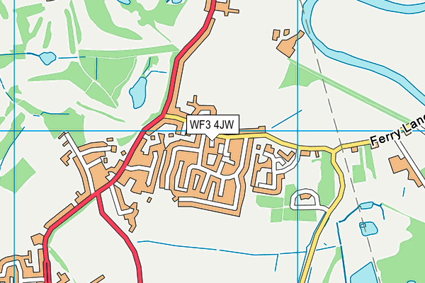 WF3 4JW map - OS VectorMap District (Ordnance Survey)