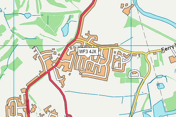 WF3 4JX map - OS VectorMap District (Ordnance Survey)