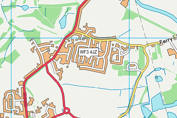 WF3 4JZ map - OS VectorMap District (Ordnance Survey)