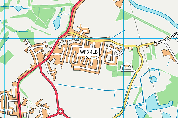 WF3 4LB map - OS VectorMap District (Ordnance Survey)