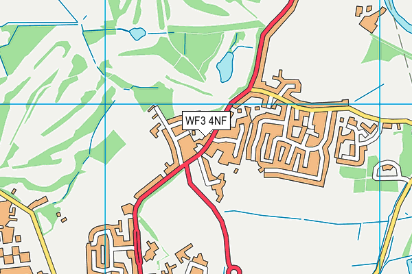 WF3 4NF map - OS VectorMap District (Ordnance Survey)