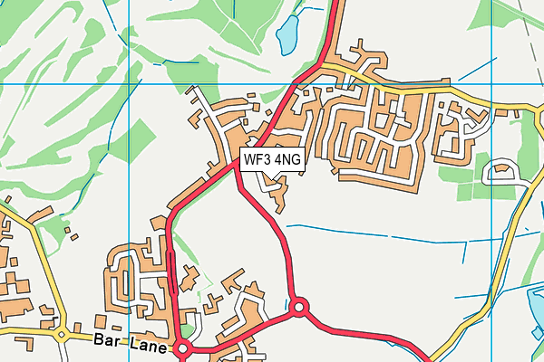 WF3 4NG map - OS VectorMap District (Ordnance Survey)