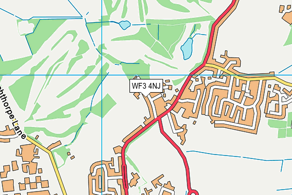 WF3 4NJ map - OS VectorMap District (Ordnance Survey)
