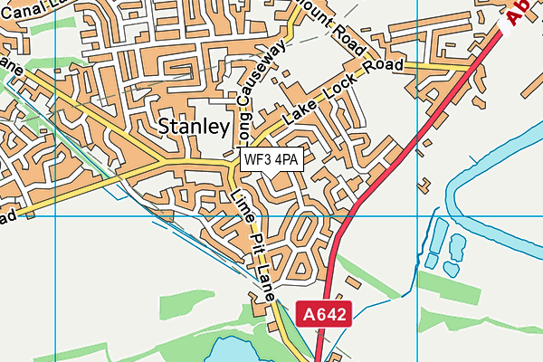 WF3 4PA map - OS VectorMap District (Ordnance Survey)