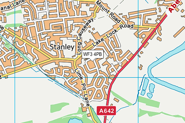 WF3 4PB map - OS VectorMap District (Ordnance Survey)