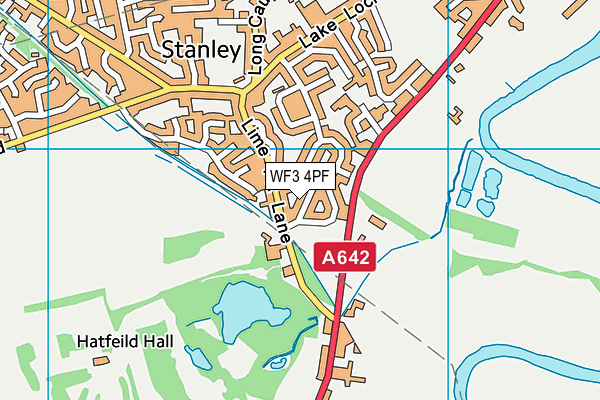 WF3 4PF map - OS VectorMap District (Ordnance Survey)