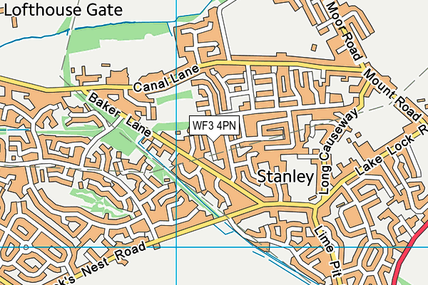 WF3 4PN map - OS VectorMap District (Ordnance Survey)