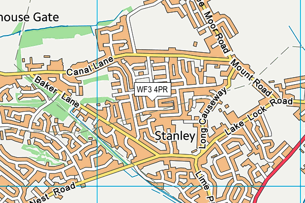 WF3 4PR map - OS VectorMap District (Ordnance Survey)