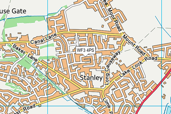 WF3 4PS map - OS VectorMap District (Ordnance Survey)