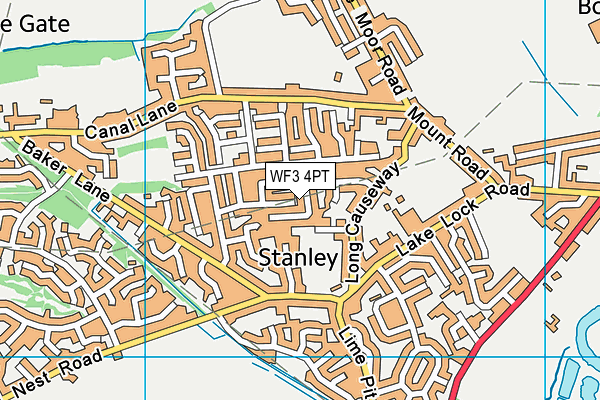 WF3 4PT map - OS VectorMap District (Ordnance Survey)