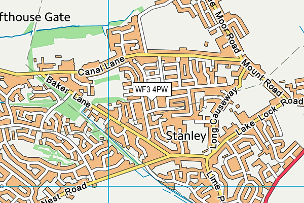 WF3 4PW map - OS VectorMap District (Ordnance Survey)