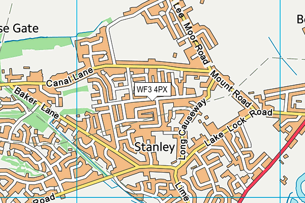 WF3 4PX map - OS VectorMap District (Ordnance Survey)