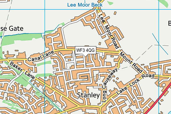 WF3 4QG map - OS VectorMap District (Ordnance Survey)
