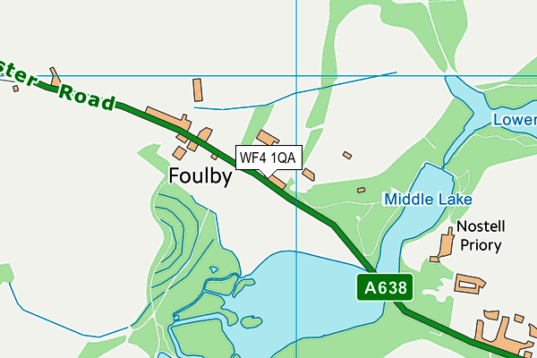 WF4 1QA map - OS VectorMap District (Ordnance Survey)