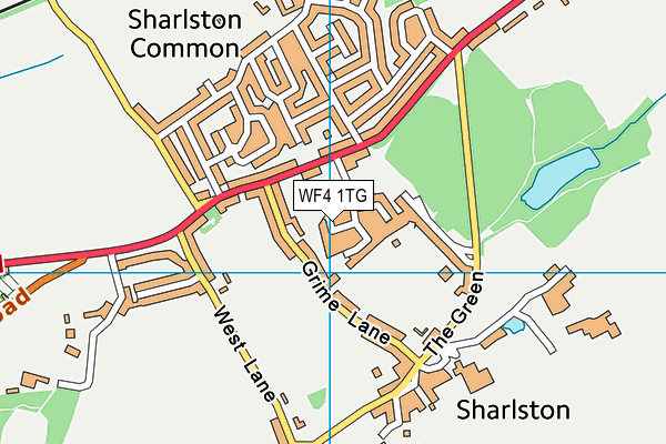 Sharlston Welfare & Sports Club (Closed) map (WF4 1TG) - OS VectorMap District (Ordnance Survey)