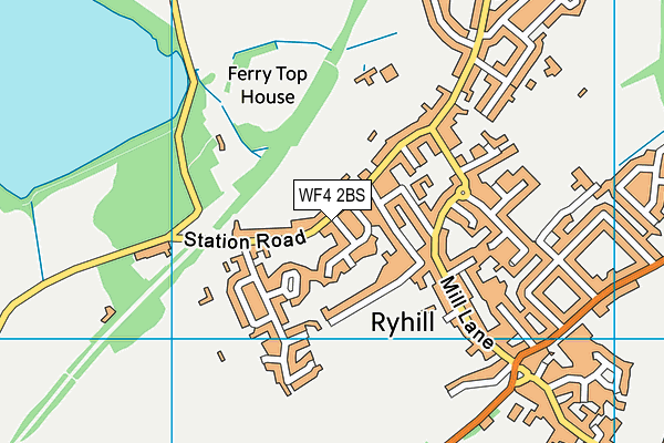 Ryhill Village Club map (WF4 2BS) - OS VectorMap District (Ordnance Survey)