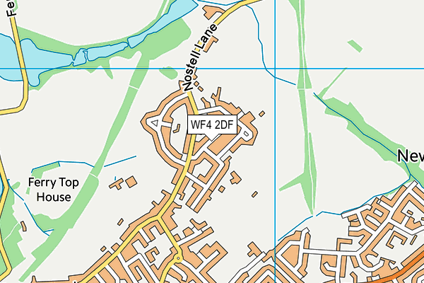 WF4 2DF map - OS VectorMap District (Ordnance Survey)