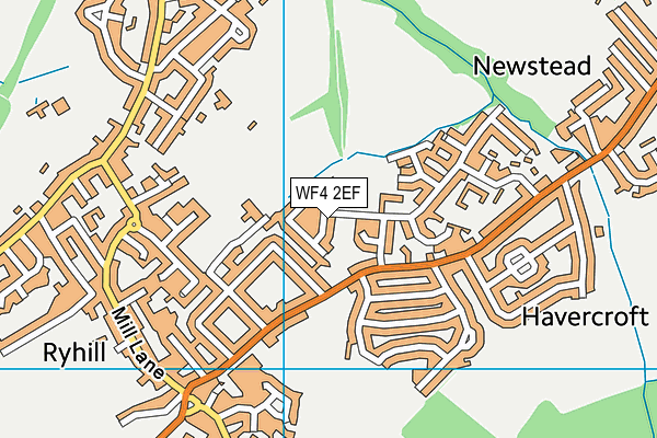 WF4 2EF map - OS VectorMap District (Ordnance Survey)