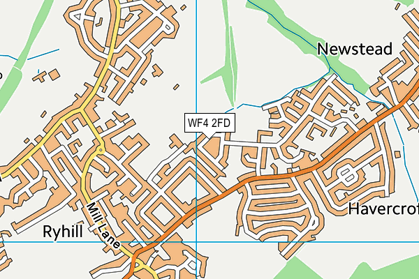 WF4 2FD map - OS VectorMap District (Ordnance Survey)