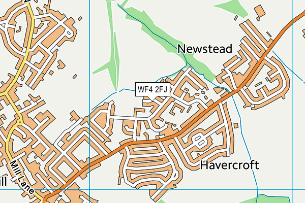 WF4 2FJ map - OS VectorMap District (Ordnance Survey)