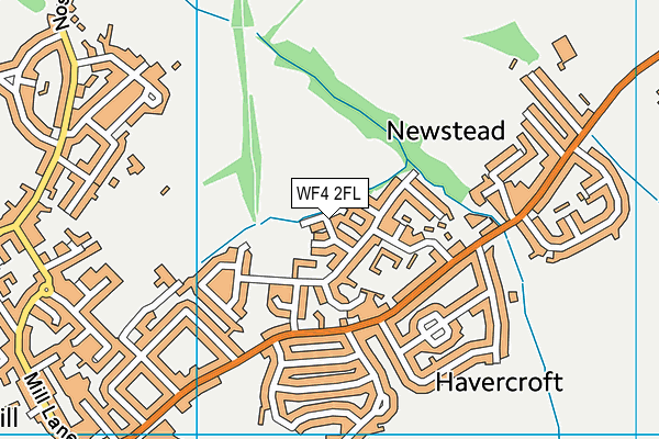 WF4 2FL map - OS VectorMap District (Ordnance Survey)