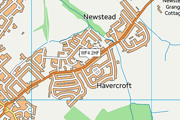 WF4 2HF map - OS VectorMap District (Ordnance Survey)