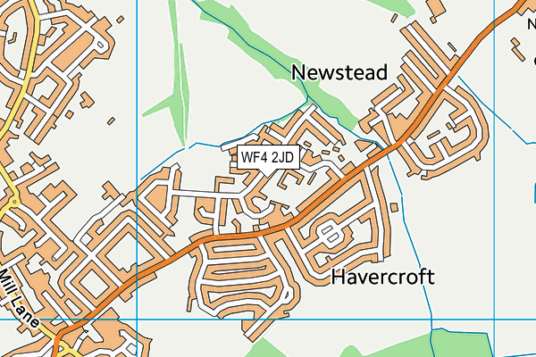 WF4 2JD map - OS VectorMap District (Ordnance Survey)