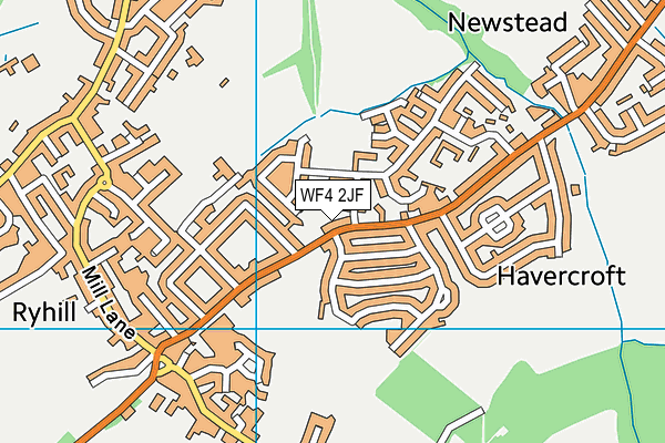 WF4 2JF map - OS VectorMap District (Ordnance Survey)