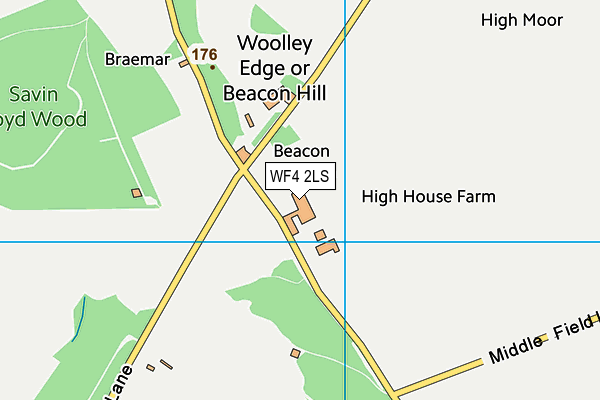 WF4 2LS map - OS VectorMap District (Ordnance Survey)