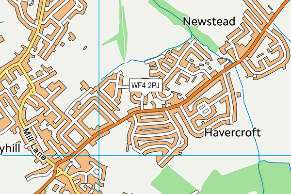 WF4 2PJ map - OS VectorMap District (Ordnance Survey)