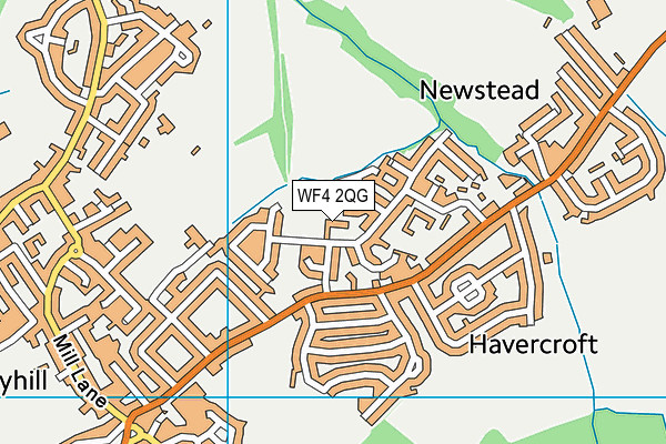 WF4 2QG map - OS VectorMap District (Ordnance Survey)