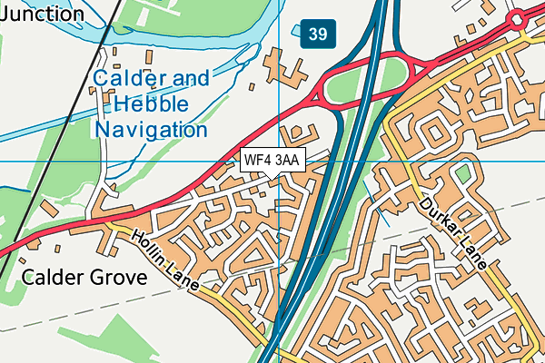 WF4 3AA map - OS VectorMap District (Ordnance Survey)