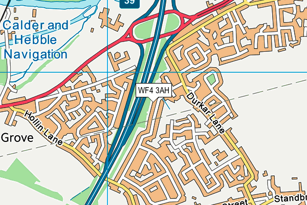 WF4 3AH map - OS VectorMap District (Ordnance Survey)