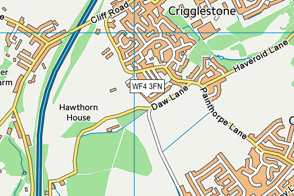 WF4 3FN map - OS VectorMap District (Ordnance Survey)