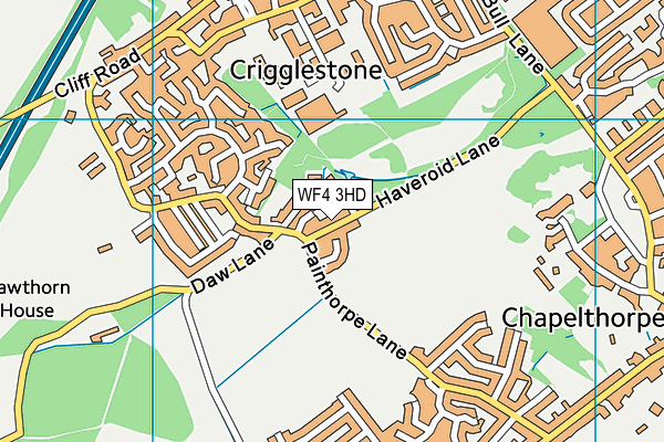 WF4 3HD map - OS VectorMap District (Ordnance Survey)