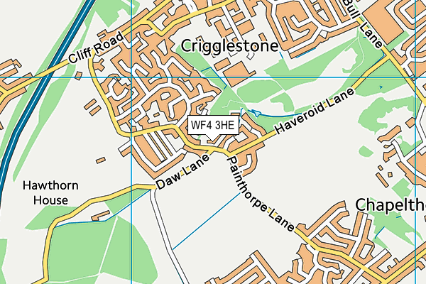 WF4 3HE map - OS VectorMap District (Ordnance Survey)