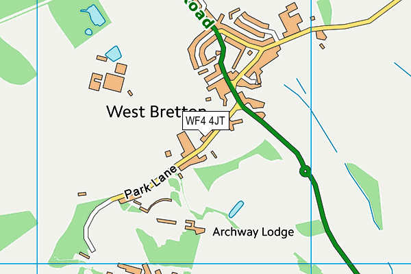 West Bretton Cricket Club map (WF4 4JT) - OS VectorMap District (Ordnance Survey)