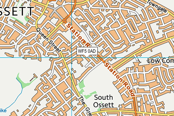 WF5 0AD map - OS VectorMap District (Ordnance Survey)