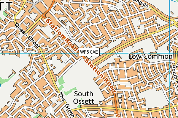 WF5 0AE map - OS VectorMap District (Ordnance Survey)