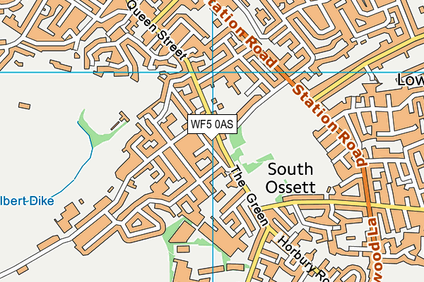 WF5 0AS map - OS VectorMap District (Ordnance Survey)