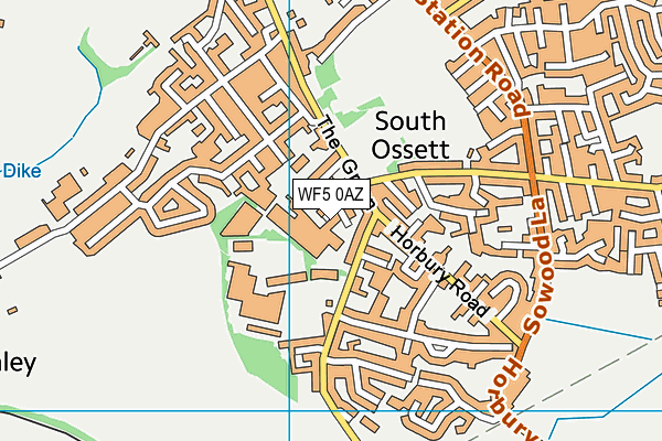 WF5 0AZ map - OS VectorMap District (Ordnance Survey)